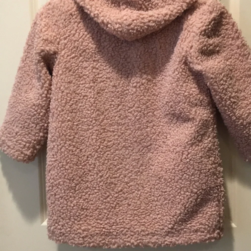 Pinolini girls button down hooded popcorn coat/super soft lined kids size 7 pink